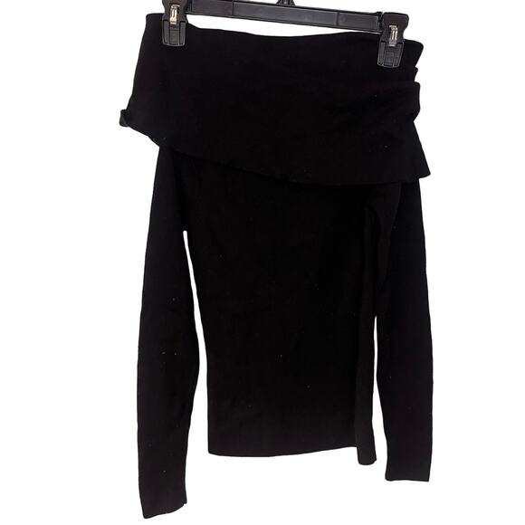 Anthropologie Sweaters - Anthropologie Ett:Twa Black Cecily Off-The-Shoulder Jumper Top Size XS